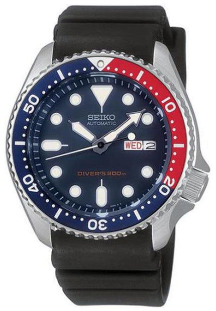 Seiko SKX009J Men's Black Rubber Strap Automatic Dive Watch ,