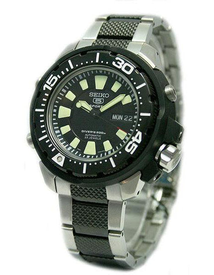 Seiko SKZ253 Men's TT Black Plated SS Automatic Dive Watch ,