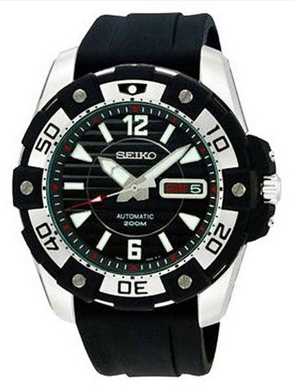 Seiko SKZ271K2 Men's Black Dial Rubber Strap Automatic Watch ,