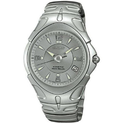 Seiko SMA011 Men's Kinetic Auto Relay Silver Dial Auto Relay Stainless Steel Watch ,