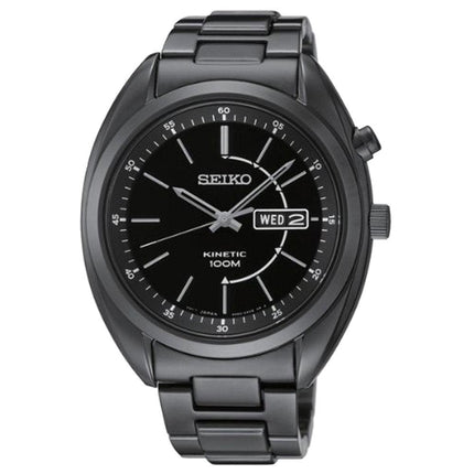 Seiko SMY133 Men's Kinetic Black Dial Black IP Steel Bracelet Watch ,