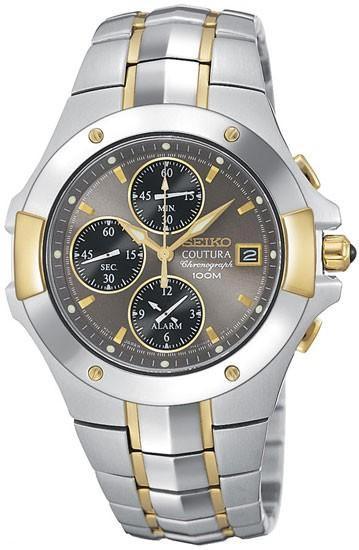 Seiko SNA548 Men's Coutura Chronographs Two Tone Alarm Watch ,
