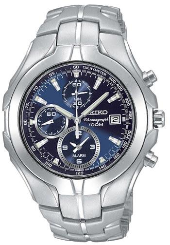 Seiko SNAC93 Men's Quartz Chronographs Stainless Steel Blue Dial Watch ,
