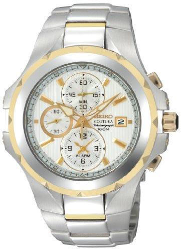 Seiko SNAD54 Men's Coutura Two Tone White Dial Alarm Watch ,