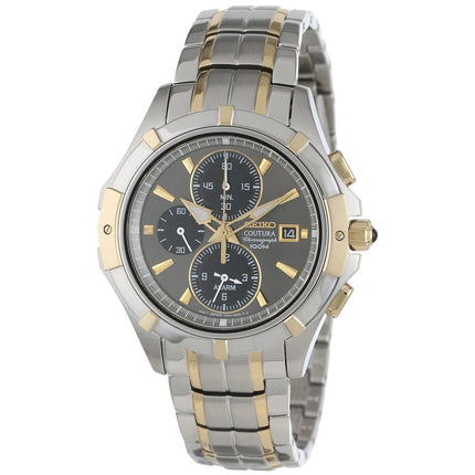 Seiko SNAE56 Men's Coutura Grey Dial Two Tone Steel Bracelet Alarm Chronograph Watch ,