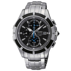 Seiko SNAF11 Men's Coutura Black Dial Two Tone Steel Chronograph Alarm Watch