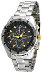 Seiko SNDC51 Men's Stainless Steel Chronograph Black Dial Watch