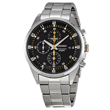 Seiko SNDC89 Men's Black Dial Stainless Steel Bracelet Chronograph Watch ,