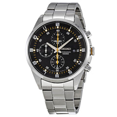 Seiko SNDC89 Men's Black Dial Stainless Steel Bracelet Chronograph Watch