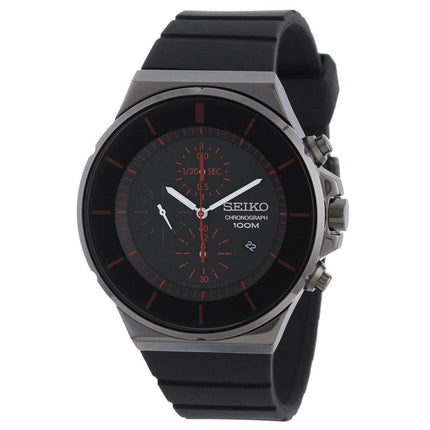 Seiko SNDD61 Men's Black Dial Chronograph Black Rubber Strap Watch ,