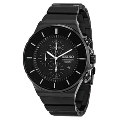 Seiko SNDD83 Men's Matrix Black Dial Black IP Steel Bracelet Chronograph Watch
