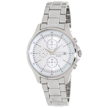 Seiko SNDE17 Men's Silver Dial Steel Bracelet Chronograph Watch ,