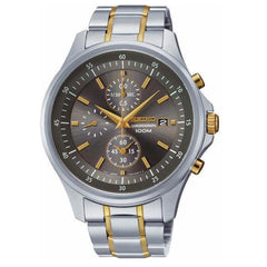 Seiko SNDE25 Men's Chronograph Grey Dial Two Tone Steel Bracelet Watch