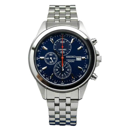 Seiko SNDF01 Men's Chronograph Blue Dial Steel Bracelet Watch ,