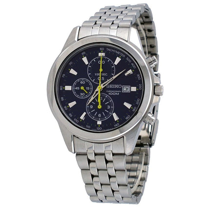 Seiko SNDF03 Men's Blue Dial Steel Bracelet Chronograph Watch ,