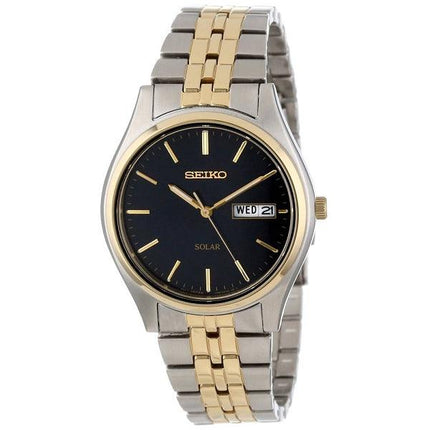 Seiko SNE034 Men's Quartz Solar Two Tone Stainless Steel Watch ,