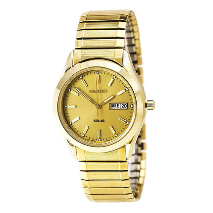 Seiko SNE058 Men's Gold Tone Expansion Band Solar Watch ,