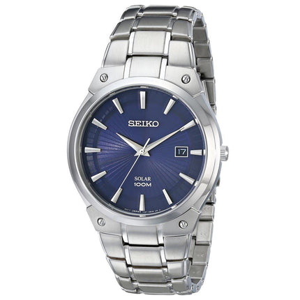 Seiko SNE323 Men's Core Solar Blue Dial Steel Bracelet Power Reserve Watch ,