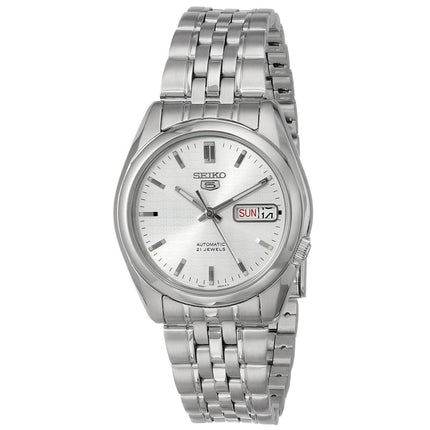 Seiko SNK355 Men's 5 Automatic Silver Dial Stainless Steel Bracelet Dress Watch ,