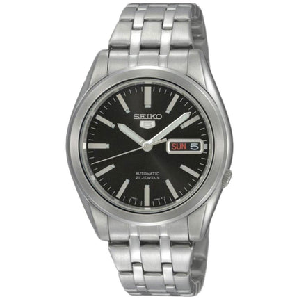 Seiko SNKG95K1 Men's 5 Automatic Black Dial Steel Bracelet Day Date Watch ,