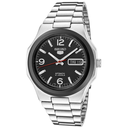 Seiko SNKK61K1 Men's 5 Automatic Stainless Steel Bracelet Black Dial Day Date Watch ,