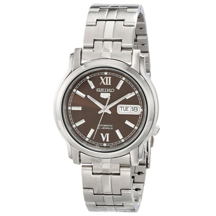 Seiko SNKK79 Men's 5 Automatic Brown Dial Stainless Steel Bracelet Watch ,