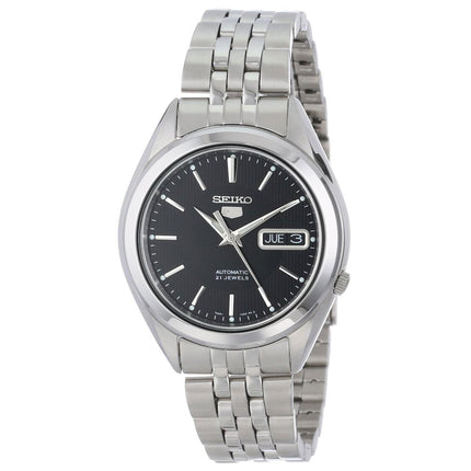 Seiko SNKL23 Men's 5 Sports Black Dial Steel Bracelet Automatic Watch ,