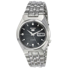 Seiko SNKL71 Men's 5 Automatic Day Date Stainless Steel Bracelet Black Dial Watch