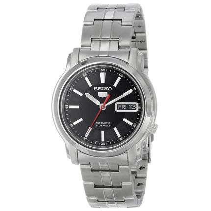 Seiko SNKL83 Men's 5 Automatic Black Dial Stainless Steel Bracelet Watch ,