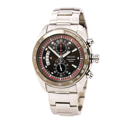 Seiko SNN181P1 Men's Criteria Brown Dial Chronograph Stainless Steel Bracelet Watch ,