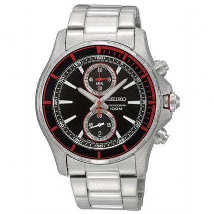 Seiko SNN247P1 Men's Sports Chronograph Black Dial Stainless Steel Bracelet Watch ,