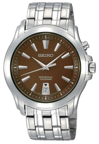 Seiko SNQ119 Men's Quartz Perpetual Calendar Brown Dial Watch ,