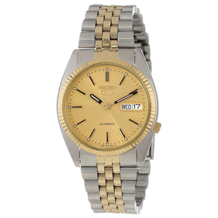 Seiko SNXJ92 Men's 5 Automatic Two Tone Steel Gold Tone Dial Watch ,