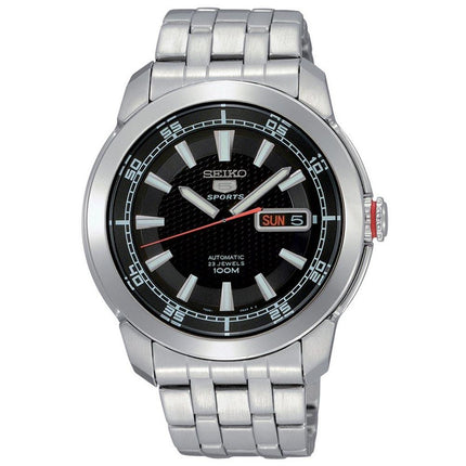 Seiko SNZH63 Men's 5 Sports Black Dial Stainless Steel Bracelet Automatic Watch ,