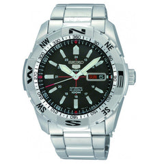 Seiko SNZJ05 Men's Sports 5 Stainless Steel Bracelet Black Dial Automatic Watch