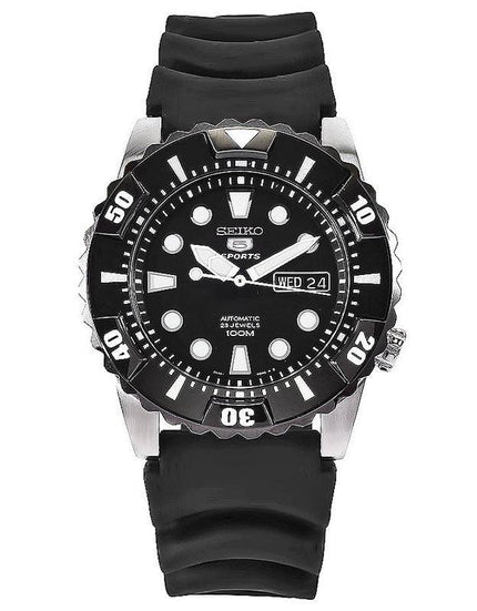 Seiko SNZJ19K2 Men's Black Rubber Strap Automatic Watch ,