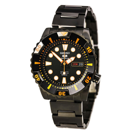 Seiko SNZJ21 Men's Automatic Black Plated SS 100M WR Watch ,