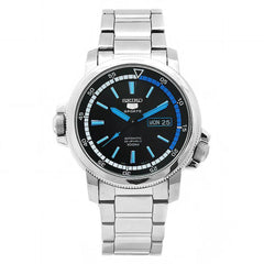Seiko SNZJ65 Men's 5 Sports Black Dial Stainless Steel Automatic Watch
