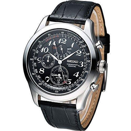 Seiko SPC133P1 Men's Neo Classic Black Dial Chrono Alarm Watch ,