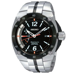 Seiko SRG005 Men's Sportura Black Dial Two Tone Steel Kinetic Watch