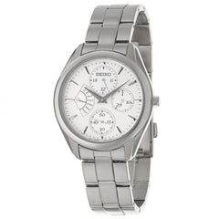 Seiko SRL045P1 Unisex White Dial Stainless Steel Bracelet Day Date Watch
