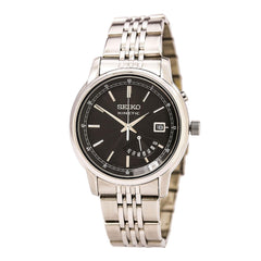 Seiko SRN029P1 Men's Kinetic Black Dial Stainless Steel Bracelet Watch