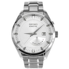 Seiko SRN043 Men's Classic Kinetic Silver Dial Stainless Steel Bracelet Watch
