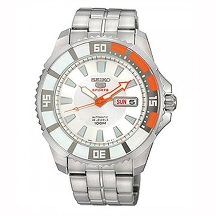 Seiko SRP201 Men's 5 Sports White Dial Stainless Steel Bracelet Automatic Watch ,