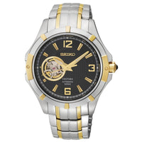 Seiko SRP318 Men's Coutura Semi Skeleton Black Dial Two Tone Steel Automatic Watch ,