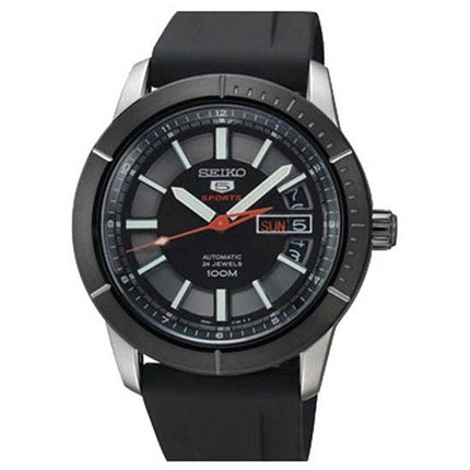 Seiko SRP341K2 Men's 5 Sports Black Dial Black Rubber Strap Automatic Watch ,