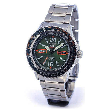 Seiko SRP349 Men's 5 Sports Green Dial Stainless Steel Automatic Watch ,