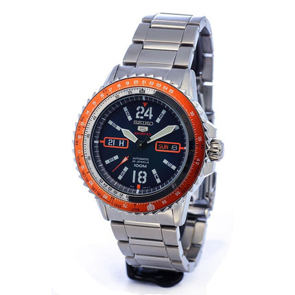 Seiko SRP351 Men's 5 Sports Blue Dial Stainless Steel Bracelet Automatic Watch ,