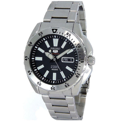 Seiko SRP357 Men's 5 Sports Black Dial Stainless Steel Bracelet Watch ,
