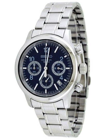 Seiko SSB005 Men's SS Chronograph Blue Dial Quartz Watch ,